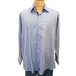 ENGLISH LAUNDRY Blue Cotton/Spandex Button Down Shirt 17 1/2 XXL 2XL